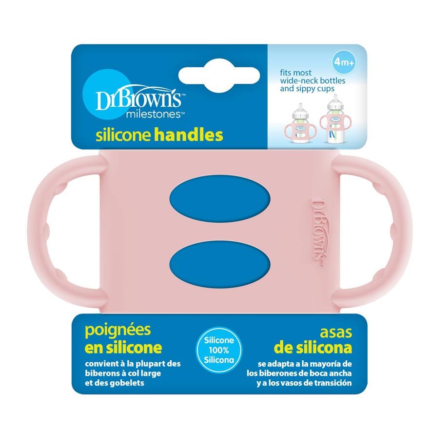 Dr Brown's  AC008-P6 Wide-Neck Silicone Handles, Pink