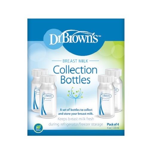 Dr. Brown’s  4 oz/120 ml PP NN Breast Milk Collection Bottles, 4 pack, BF032