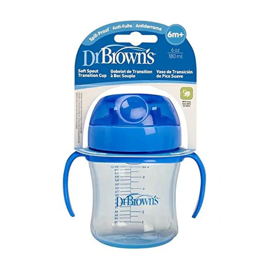 Dr Brown's TC61001-INTL 6 oz / 180 ml Soft-Spout Transition Cup w/ Handles 6m+