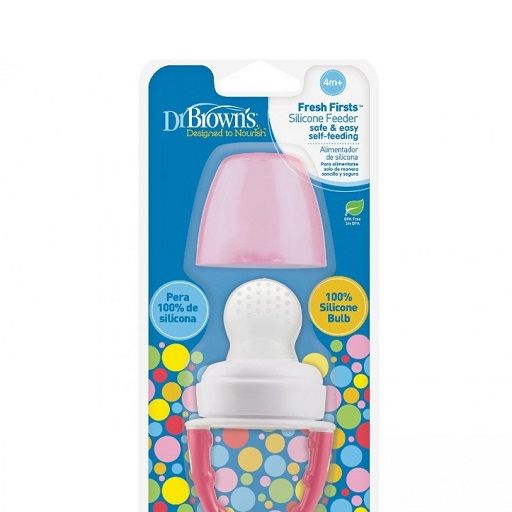 Dr. Brown's Fresh Firsts Silicone Feeder, Pink- 1-Pack,  TF005-P3