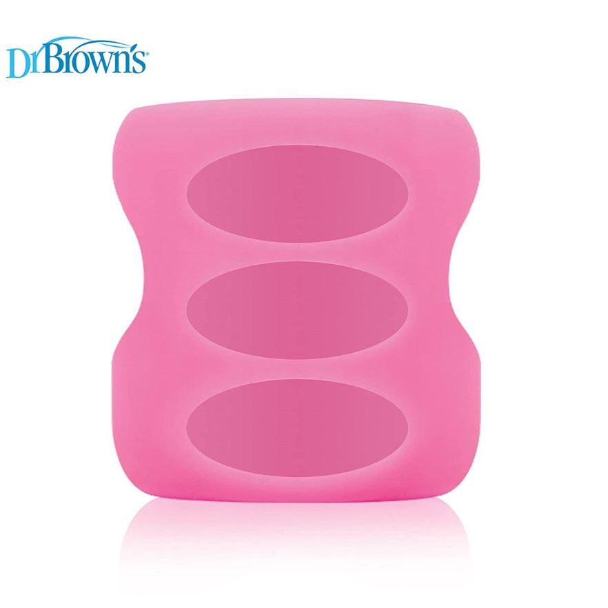 Dr. Brown's AC081 Wide-Neck Glass Bottle Sleeve - Pink 5oz/150 ml