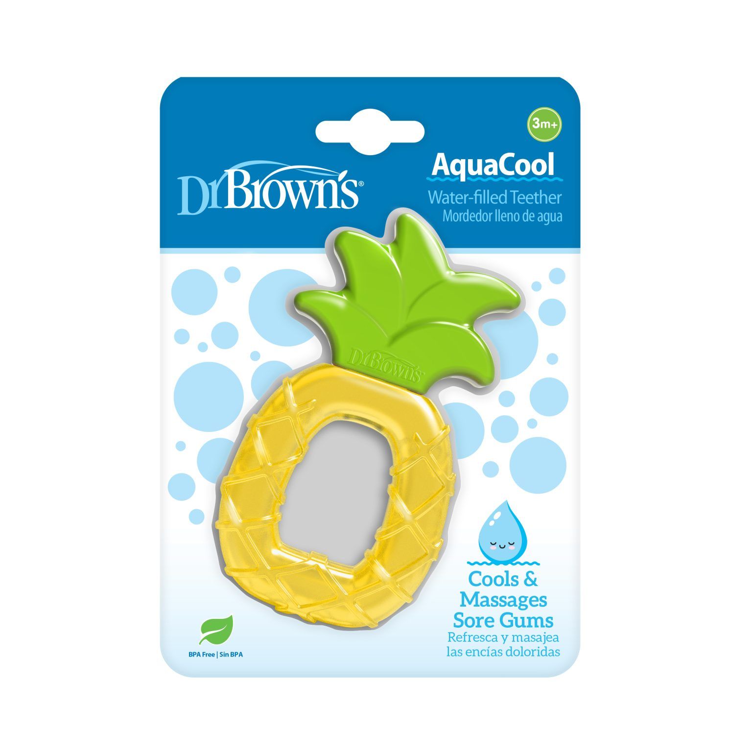 Dr Brown's TE029 AquaCool Water-Filled Teether, Pineapple, 1-Pack