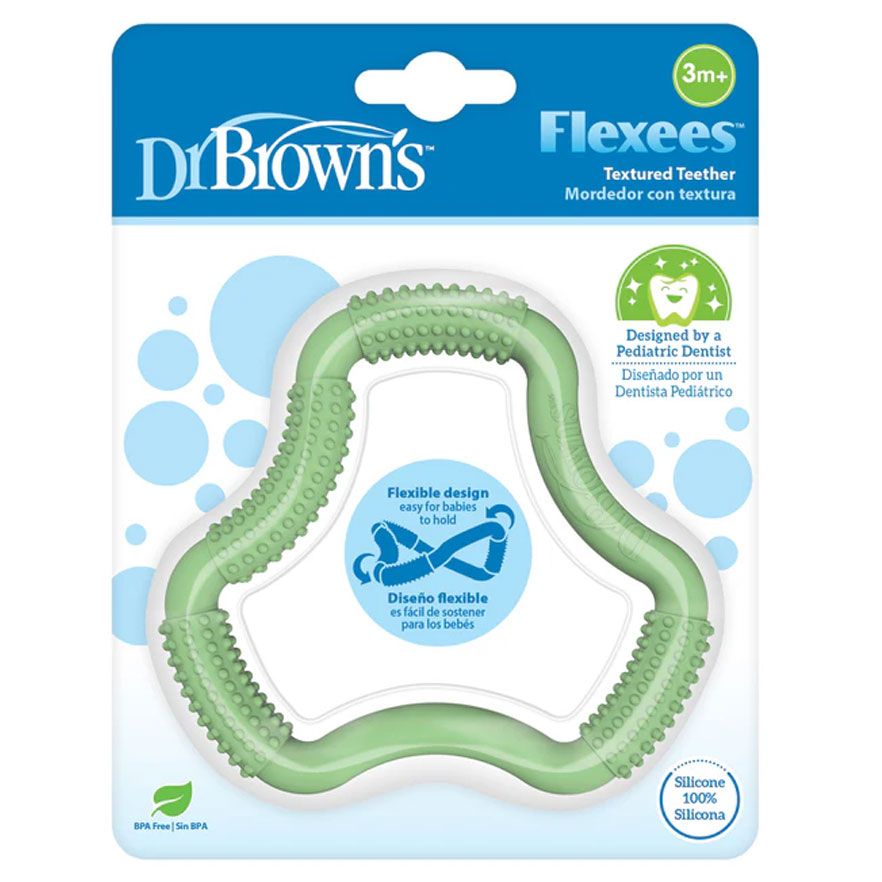 Dr Brown's TE109-INTL Flexees Textured Teether, Green, 1- Pack