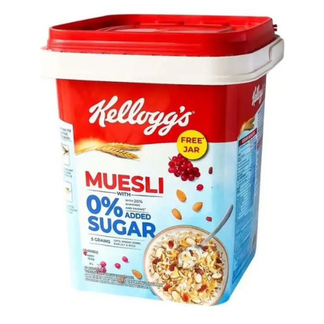 Kelloggs Muesli 0% Sugar Jar 1Kg