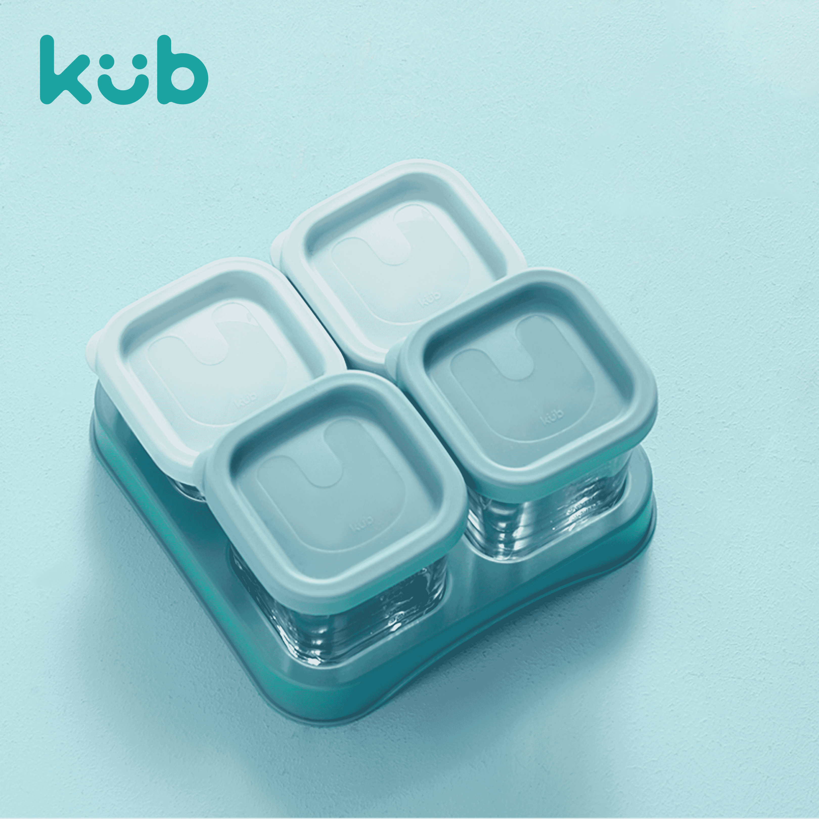 KUB Glass Food Container Set (2*60Ml+2*120Ml) Green