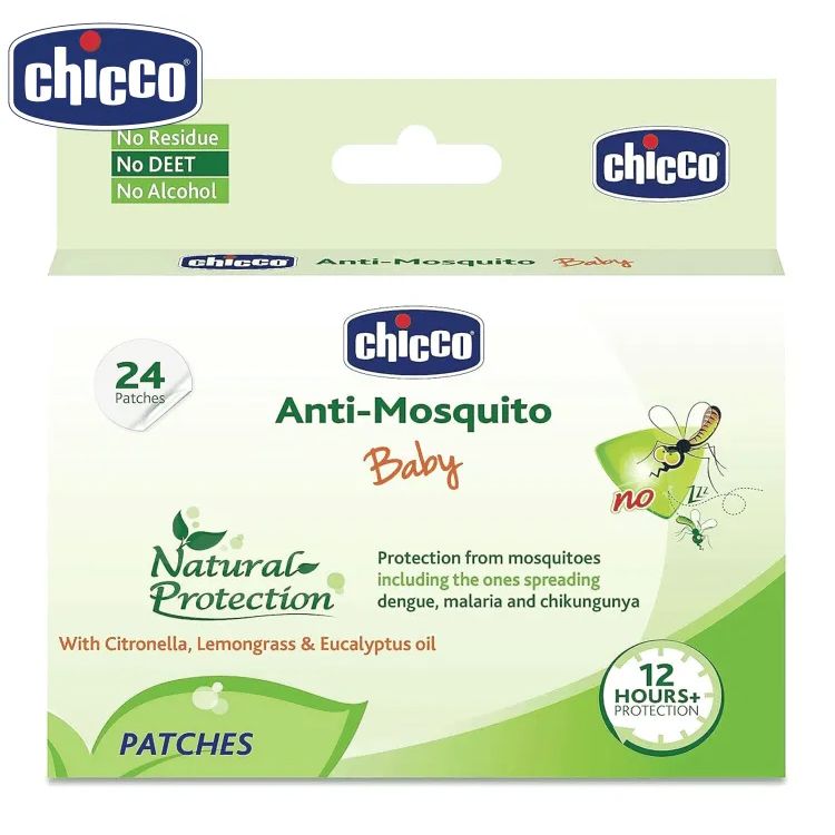 Chicco Anti-Mosquito Baby Patches with the natural protection of 12+ Hours, 1 Pack (24 Patches Inside)