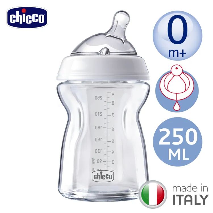 Chicco Natural Feeling Glass Feeding Bottle 250Ml 0 Month +