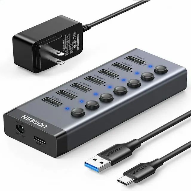 Ugreen 7 Port USB 3.0 Hub With 12V 2A Power Supply