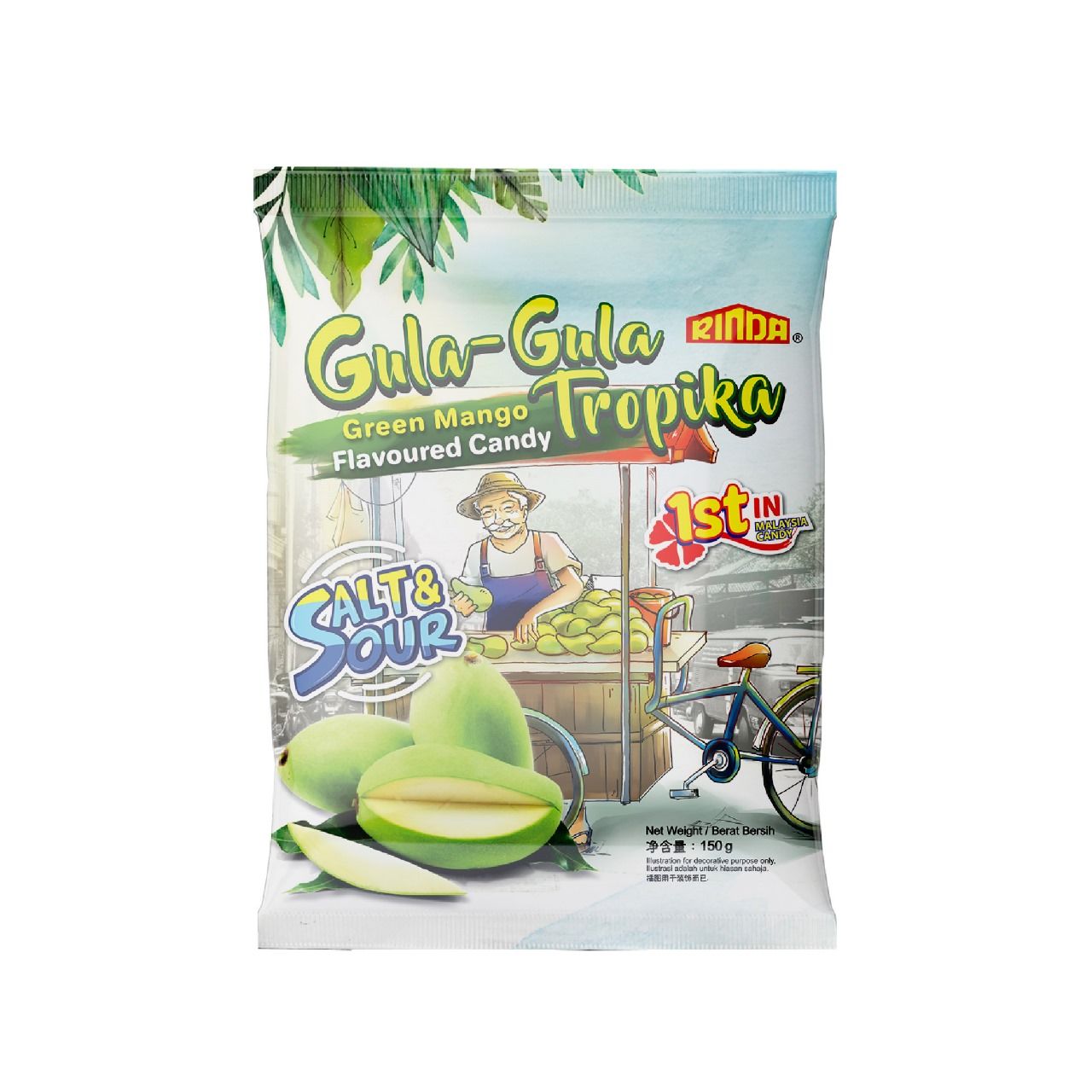 Rinda Tropika Salt & Sour Green Mango Candy 100Gm