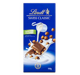 Lindt Swiss Classic Milk Hazelnut 100Gm