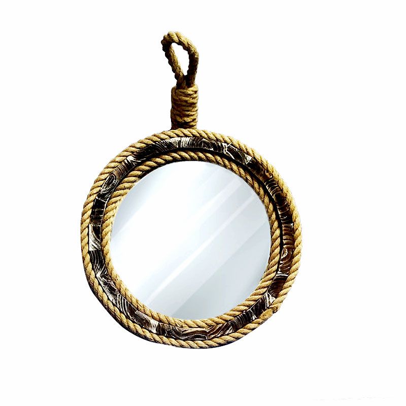 Hanging Nautical Rope Round Mirror Frame K-11-CH17147