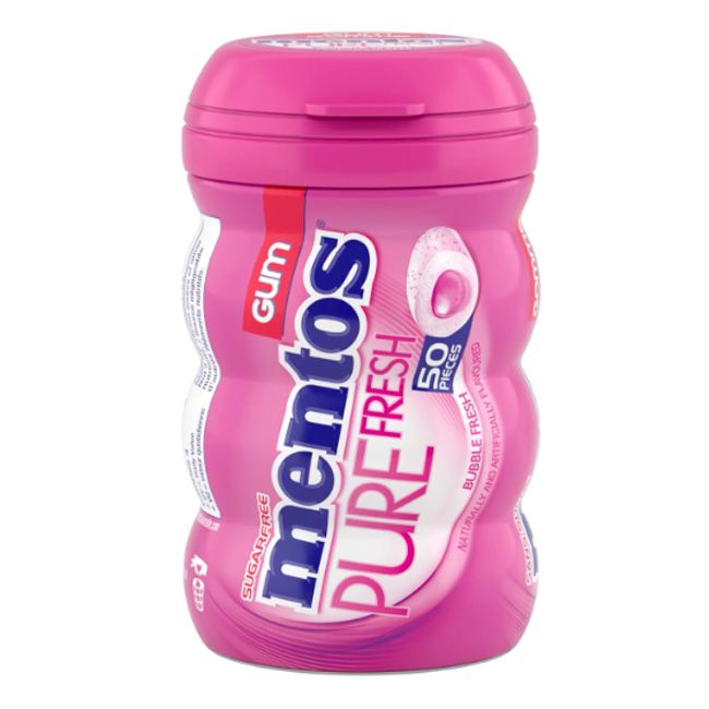 Mentos Pure Fresh Bubble Fresh Sugar Free Curvy Bottle 31.5Gm (1 Pcs)