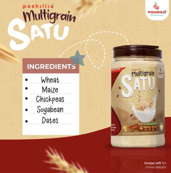 Poshilo's Multigrain Sattu 800Gm