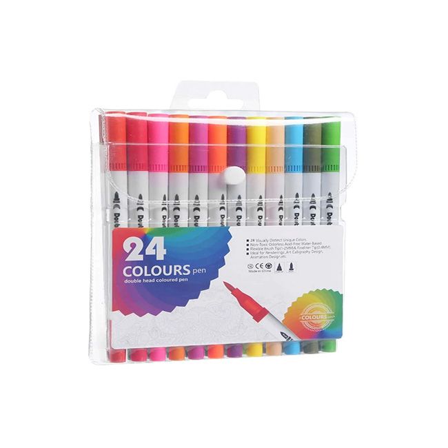 Double Head Coloured Pen 24 Count