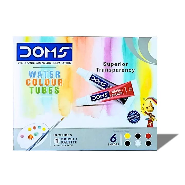 Doms Water Colour Tubes 6 Shades