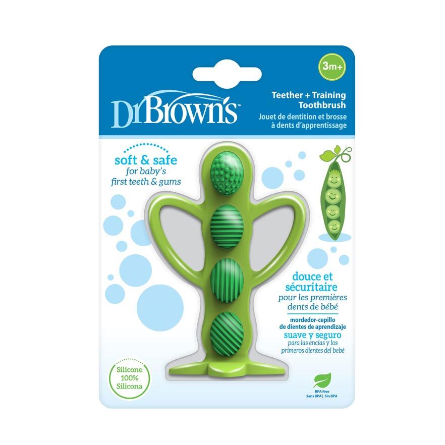 Dr Brown's Peapod Teething Toothbrush, Green, TE224-P2(3m+)