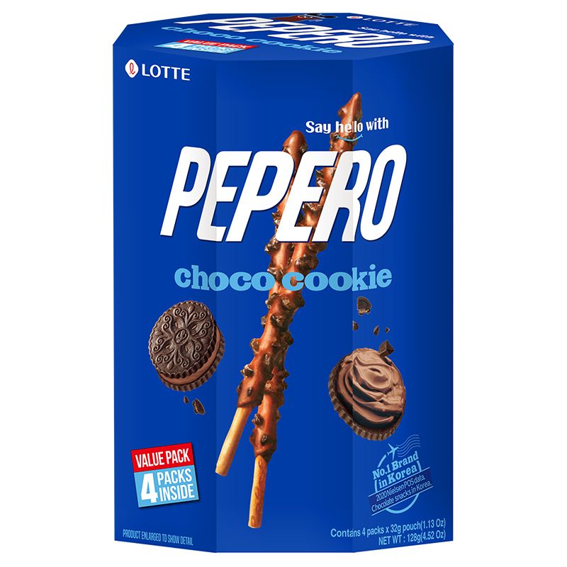 Lotte Pepero Choco Cookie (4 Packs Inside) 128Gm