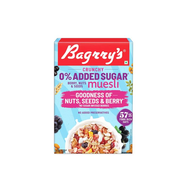 Bagrry's Crunchy  0% Added Sugar with Nuts & Berry Muesli 500Gm