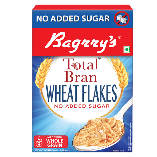 Bagrry's Total Bran Wheat Flakes No Added Sugar 500Gm