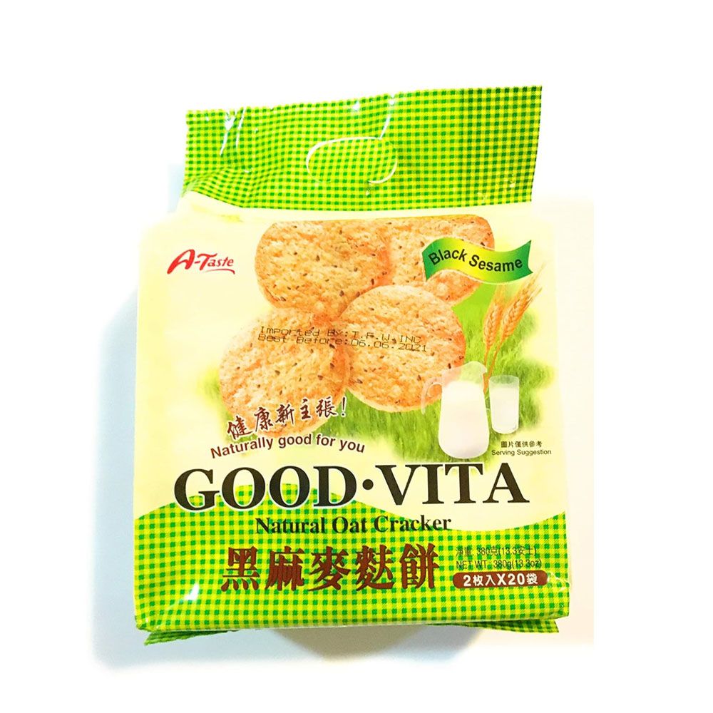 A-Taste Black Sesame Oat Crackers 380Gm