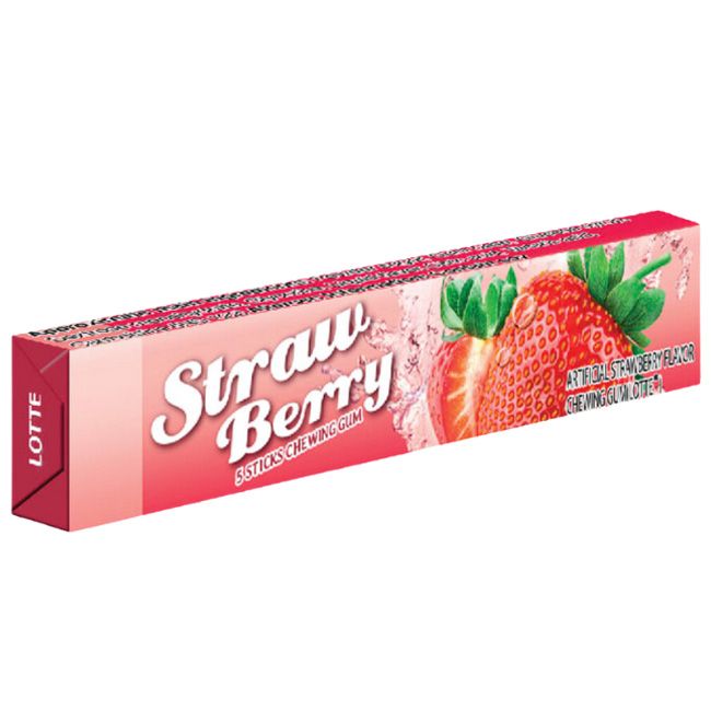 Lotte Strawberry Stick Chewing Gum 13.5Gm