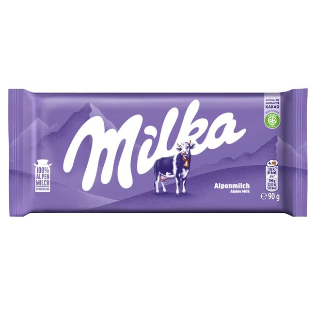 Milka Alpine Milk Chocolate Bar 100Gm