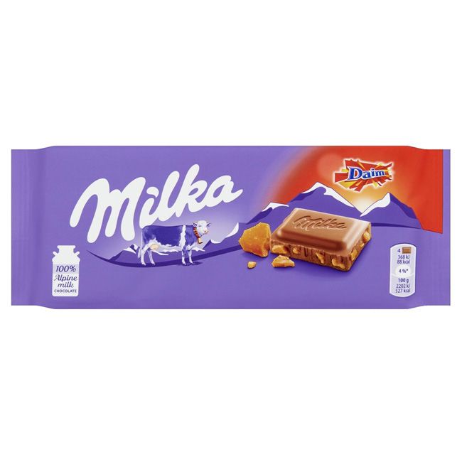 Milka Daim Chocolate Bar 100Gm