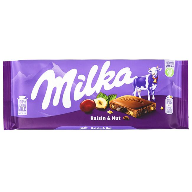 Milka Raisin & Nut Bar 100Gm