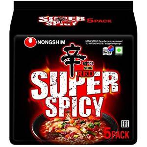 Nongshim Shin Red Super Spicy Noodles 120Gm (Pack of 5)