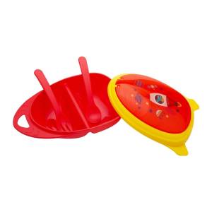 Mee Mee Air-Tight Baby Toddler Feeding Bowl With Fork & Spoon (Red)-MM-1210 C (8907233302586)