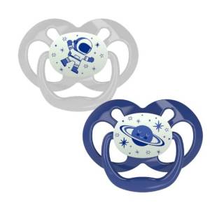 Dr Brown's Advantage Pacifiers, Stage 2, Glow in the Dark, Blue, 2-Pack (6-18m),  PA22004- INTL