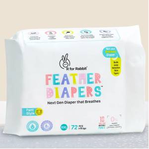 R for Rabbit Feather Diaper XXL pack of 72 (pant style) - DFD5R72 (15+ kgs)