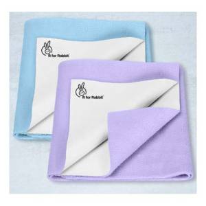 R for Rabbit Dry Nap Bliss S-Pack of 2 Dry Sheet Blue Purple(0-1yrs), DSDNBSBP3