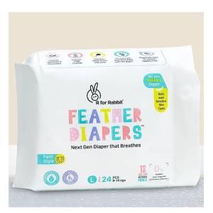 R for Rabbit Feather Diapers L ( Pant Style)-DFD3R24 ( 9-14 kgs)