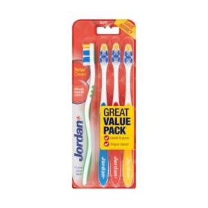 Jordan Toothbrush Total Clean Medium (Pack of 4)