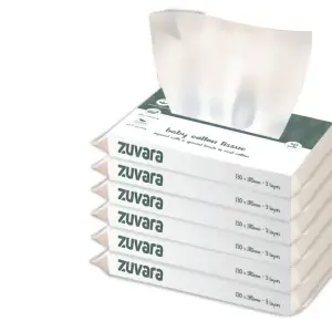 Zuvara Baby Cotton Tissue - 40 Pulls (Pack of 6)