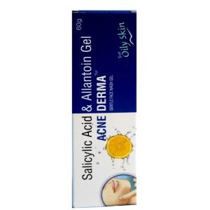 Acne Derma Gentle Face Wash Gel Salicylic Acid and Allantoin Gel 60Gm