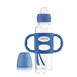 Dr. Brown's PP N Sippy Spout Bottle w/ Silicone Handles, Blue, Single 8 oz/250 ml, SB81058-P3