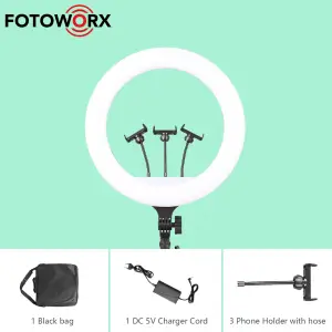 Ring Light 45Cm with Three Phone Holder Cold Shoe Interface LRC-46CTH
