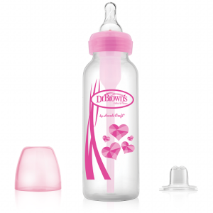 Dr. Brown's Options+ Narrow Bottle to Sippy Baby Bottle Start Kit, Pink, 8 oz/250ml, SB8191-p3