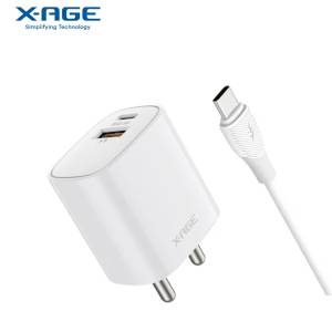 X-AGE ConvE Rapid 22.5W PD With QC Charger With Type C Data Cable IPDQCC
