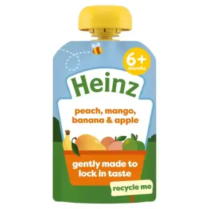 Heinz Peach Mango Banana & Apple Baby Food Fruit Puree Pouch 100Gm