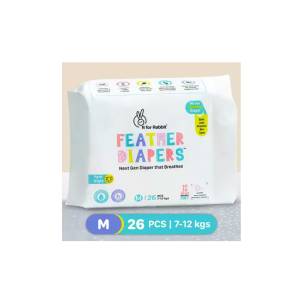 R for Rabbit Feather Diaper -M Size Pack of 26( 7-12 kgs) , DFD2R26