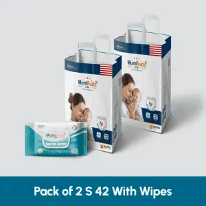 MumBuds American UltraThin Baby Diaper Small 42Pcs Pack of 2 With Wipes