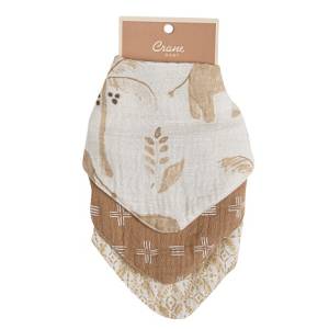 Crane baby BC-120BS, Kendi 3pc. Muslin Bib Set