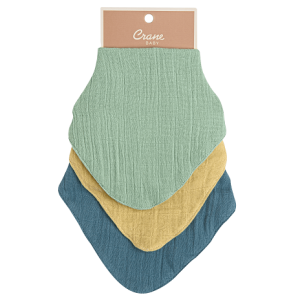 Crane baby BC-140BS-2, Muslin 3Pc Bib Set-River