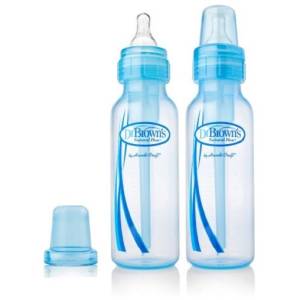 Dr. Brown's 8 Oz / 250 Ml Pp Blue Narrow-Neck "Options" Baby Bottle 2-Pack, SB82405-ESX