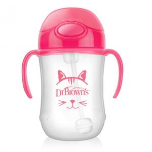 Dr. Brown's 9 Oz/270 Ml Baby's First Straw Cup - Pink (6M+), TC91011-Intl