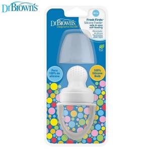 Dr. Brown's Fresh Firsts Silicone Feeder, Grey, 1-Pack, TF007-P3