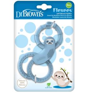 Dr Brown's Sloth Long Limbed Silicone Teether, Blue, CPKG (3m+), TE011-INTL